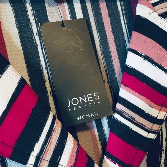 NWT Jones New York Pink Striped Tunic Dress Shirt - Picture 10 of 16
